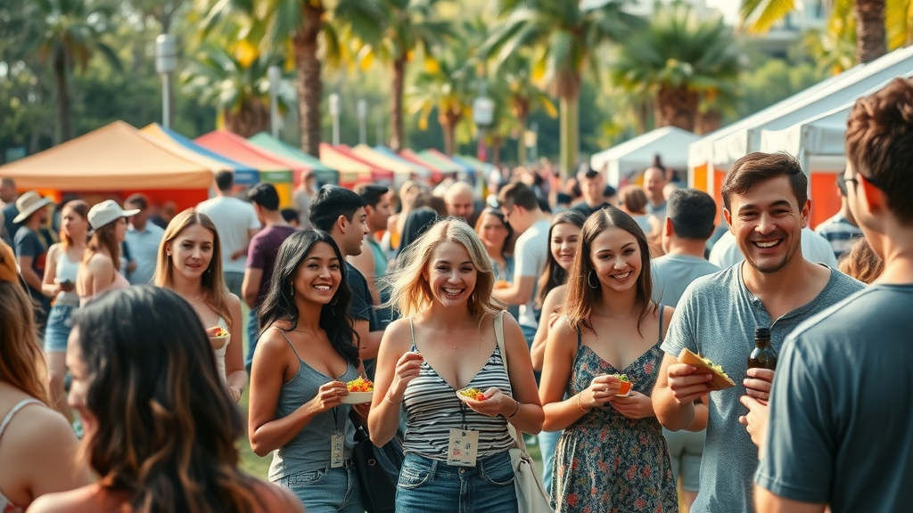 Vegan events happening in Orlando vibrant food festival in city park