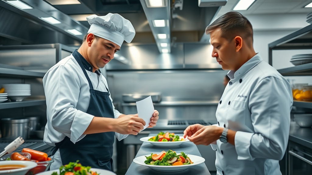 Professional chef in Orlando preparing gluten free meals in restaurant kitchen