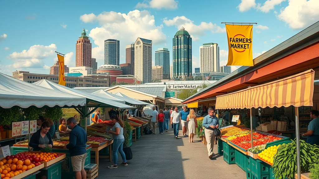 panoramic orlando farmers markets schedule downtown orlando skyline multiple farmers markets colorful produce stalls