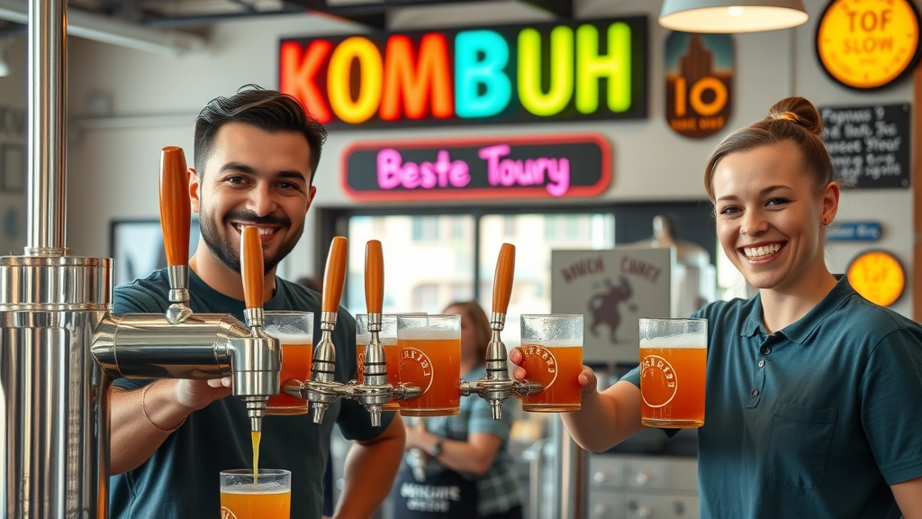 orlando city kombucha brewery vibrant interior cold brew taps friendly staff