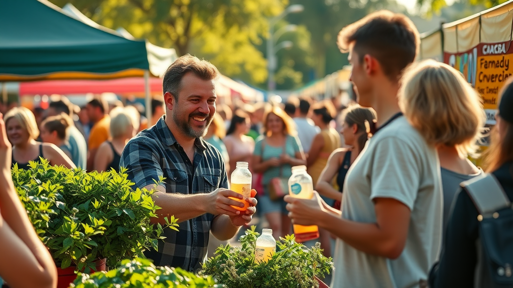 orlando city farmers market local kombucha vendor outdoor cold brew tasting