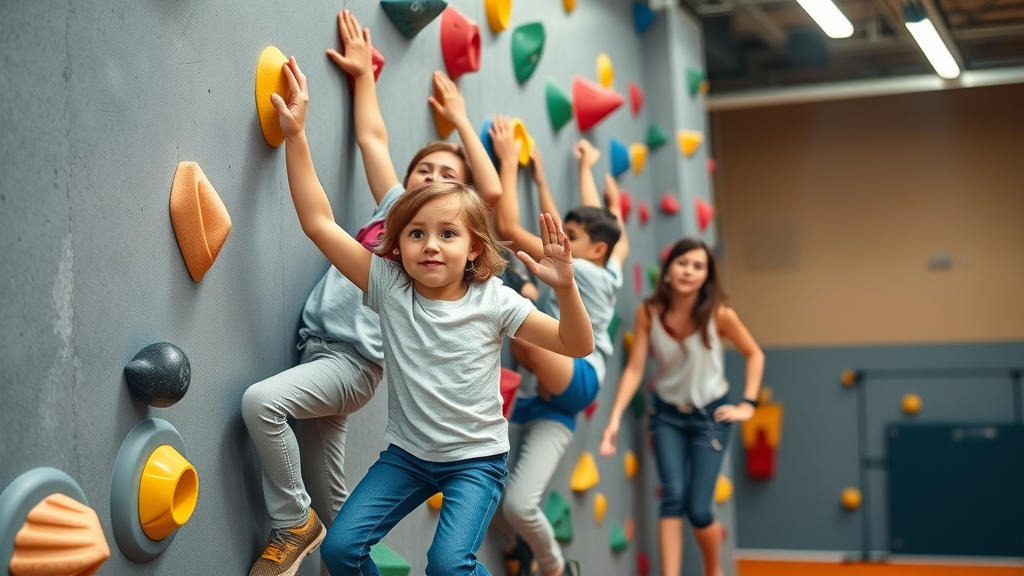 rock climbing, climbing wall, healthy family rock climbing activity, indoor climbing gym Orlando